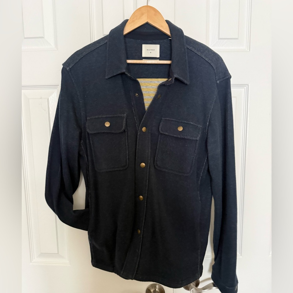 Billy Reid, indigo knit over shirt/ shacket size Medium